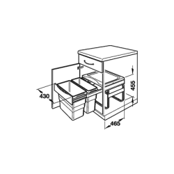 Poubelle Tri Selectif 49 Litres - Ref. 50270522
